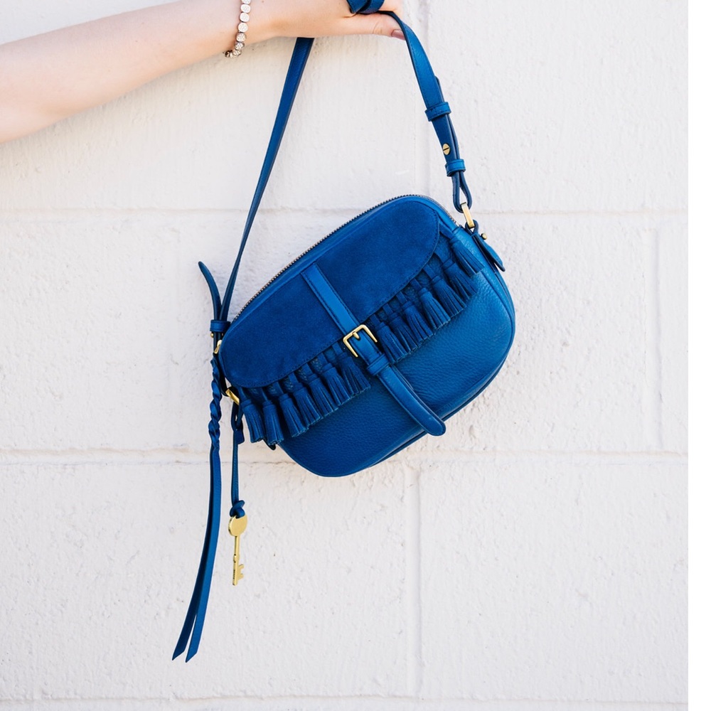 Fossil Kendall Tasseled Cross Body Bag NWT